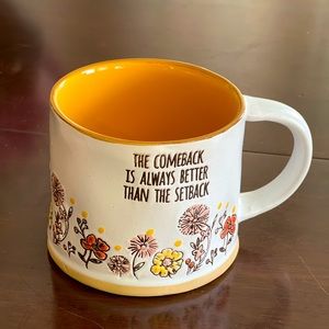 Large “the comeback is always better than the setback” floral mug